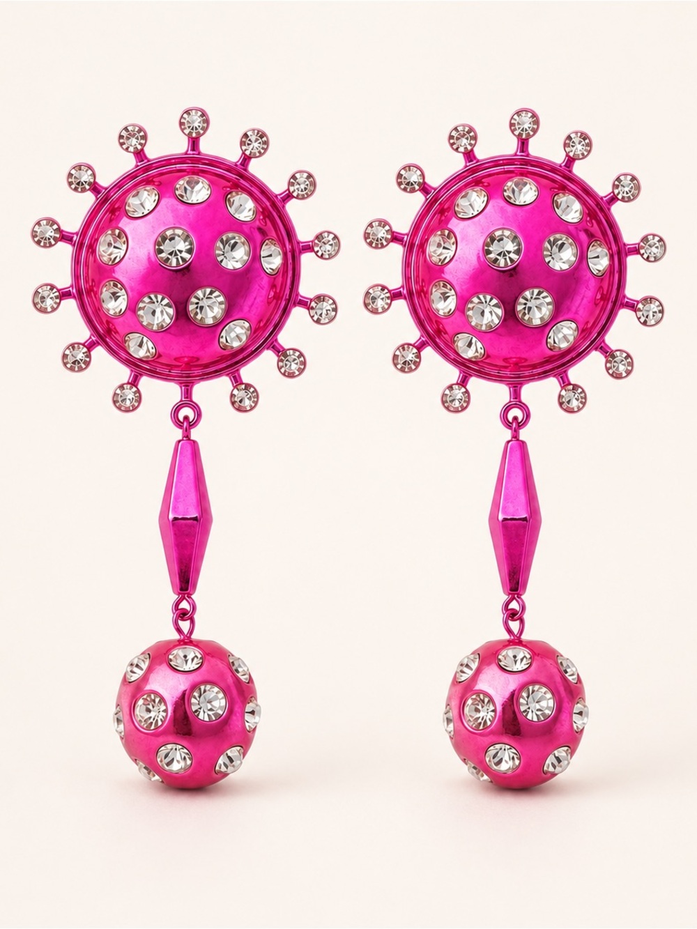 Cluster Earrings Pink & Clear (KFITZ)